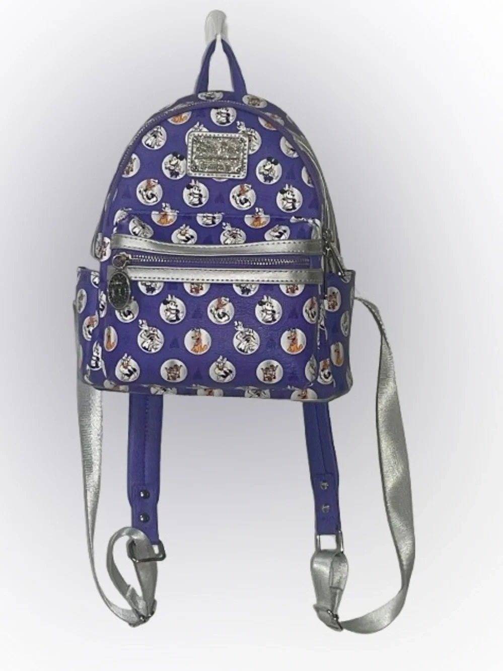 Disney 100th Anniversary Loungefly Mini Backpack Bag Mickey Platinum Purple Spot
